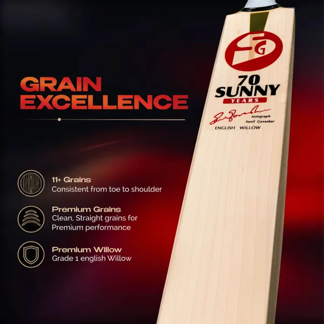 70 Sunny Years English Willow Cricket Bat – SG