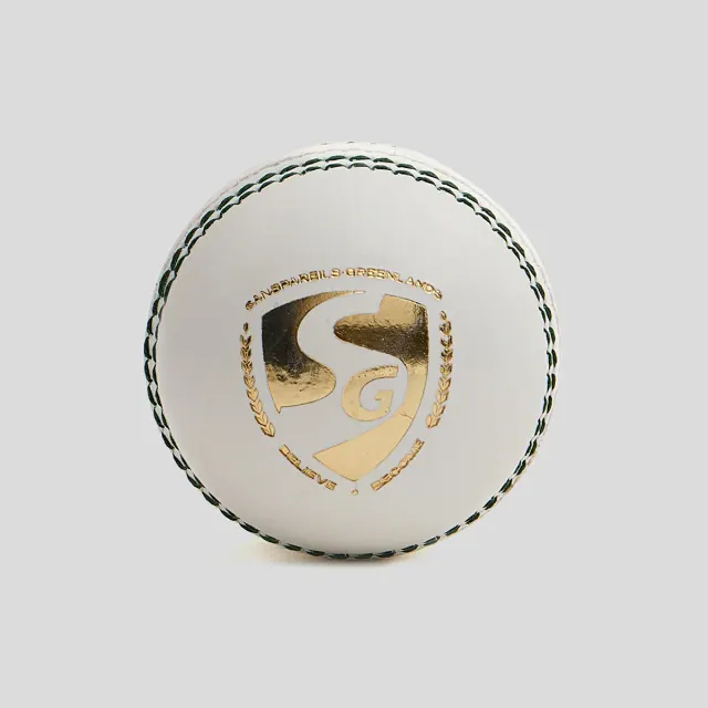 HP33 White Cricket Leatherette Ball – SG