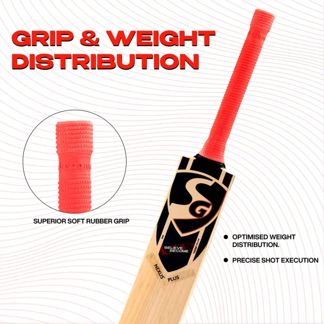 Nexus Plus Kashmir Willow Cricket Bat – SG