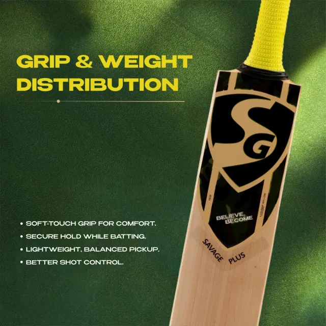 Savage Plus Kashmir Willow Cricket Bat – SG
