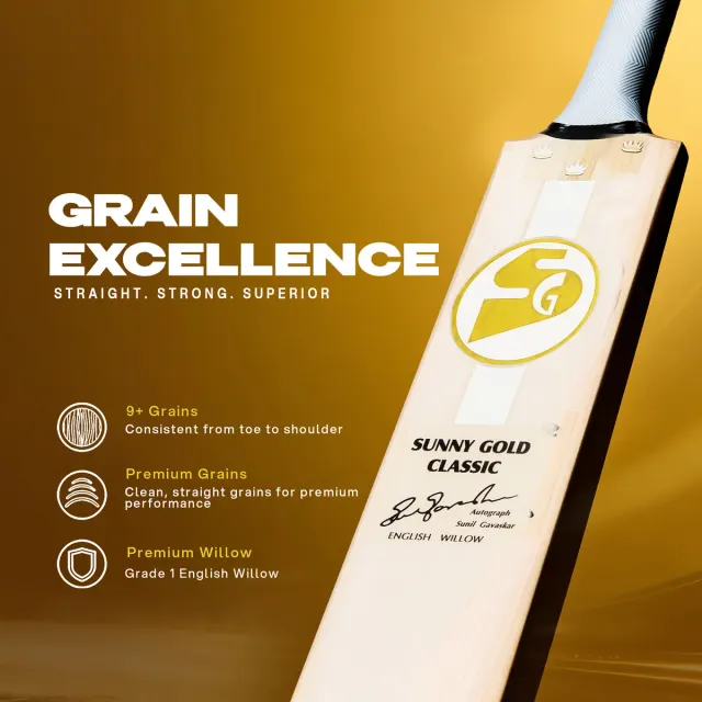 Sunny Gold Classic English Willow Cricket Bat – SG