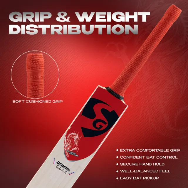 Thunder Plus Kashmir Willow Cricket Bat – SG