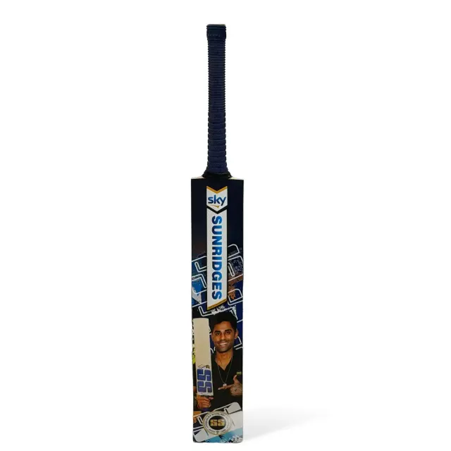 Sky Blue English Willow Cricket Bat (Full Sticker) – SS