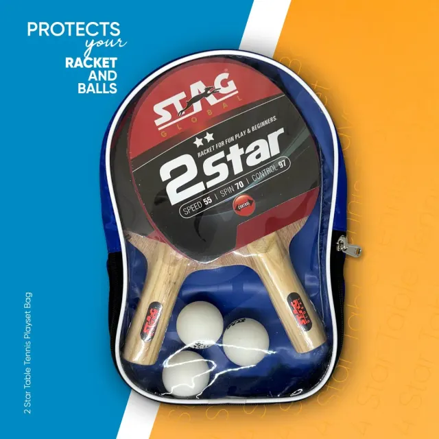 2 Star Table Tennis Playset (with Cover) – Stag