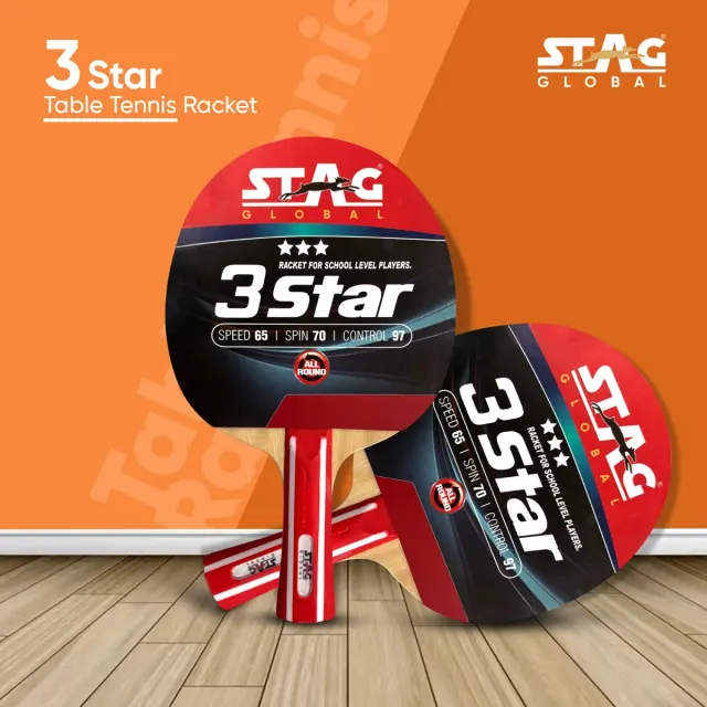 3 Star Table Tennis Racket – Stag