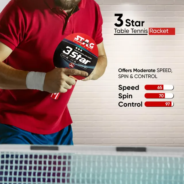 3 Star Table Tennis Racket – Stag