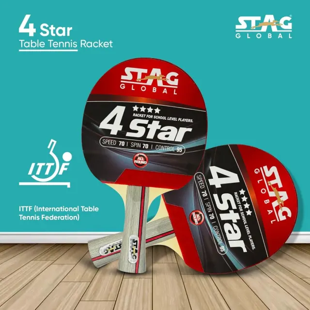 4 Star Table Tennis Racket – Stag