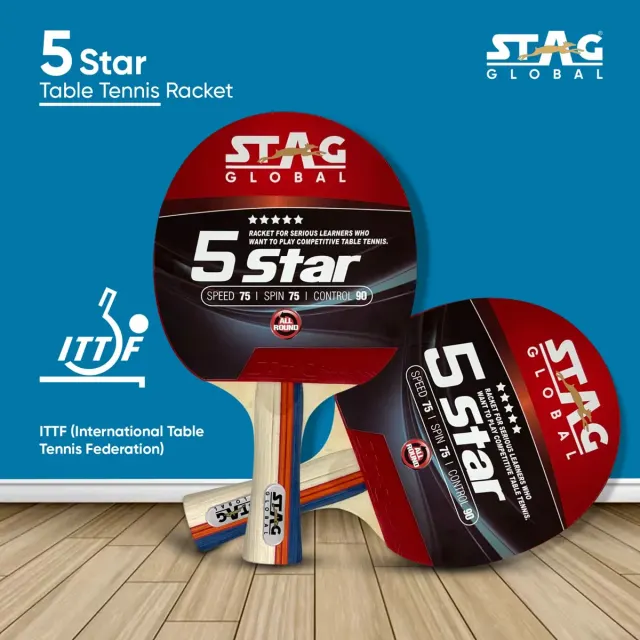 5 Star Table Tennis Racket – Stag