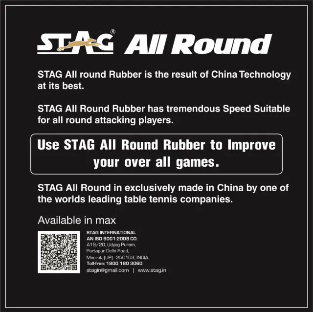 All Round Table Tennis Racket Single Rubber – Stag