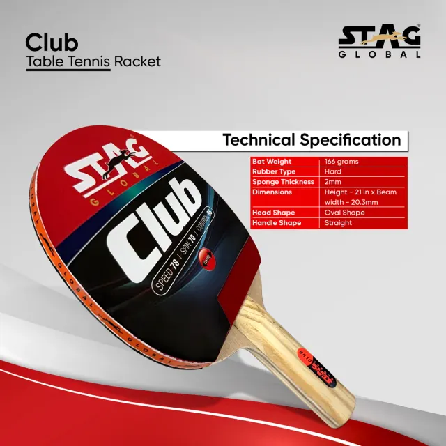 Club Table Tennis Racket – Stag