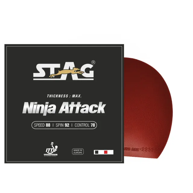 Ninja Attack Table Tennis Racket Rubber – Stag