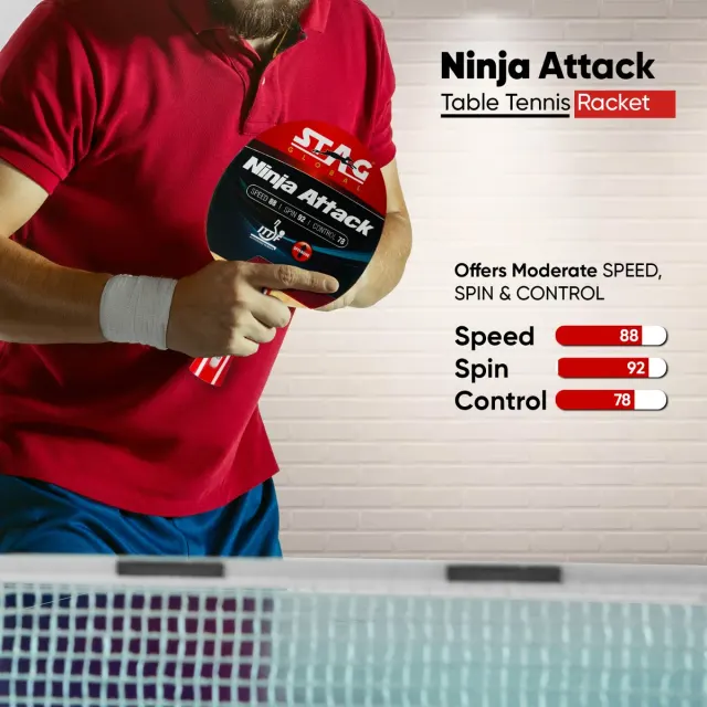 Ninja Attack Table Tennis Racket – Stag