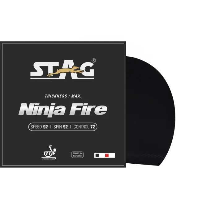 Ninja Fire Table Tennis Racket Rubber – Stag
