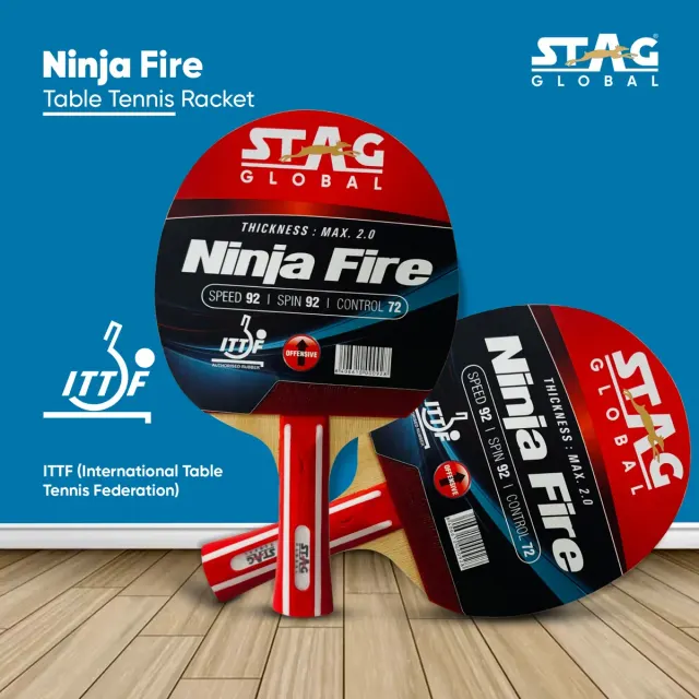 Ninja Fire Table Tennis Racket – Stag