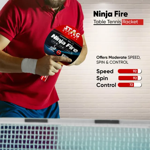 Ninja Fire Table Tennis Racket – Stag