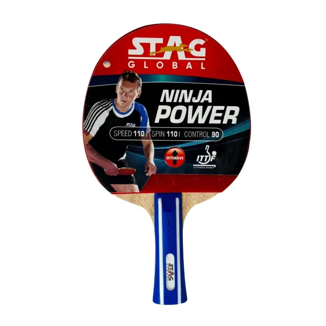 Ninja Power Rubber Table Tennis Racket – Stag
