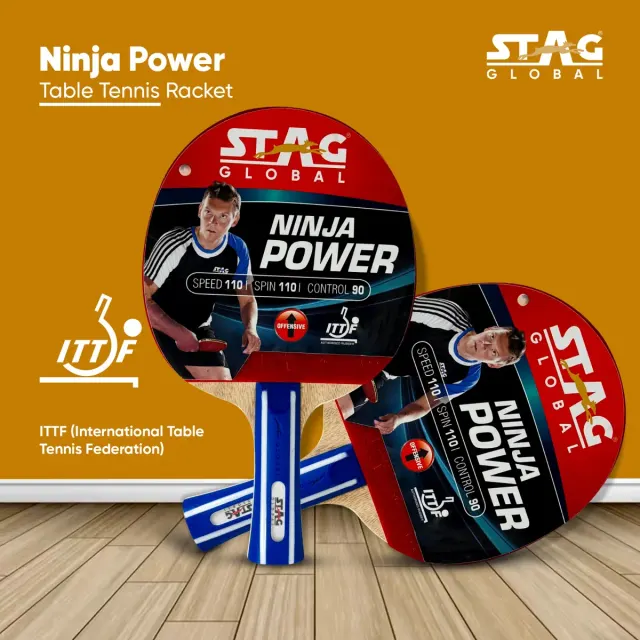 Ninja Power Rubber Table Tennis Racket – Stag