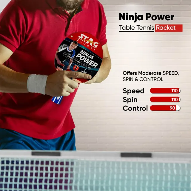 Ninja Power Rubber Table Tennis Racket – Stag