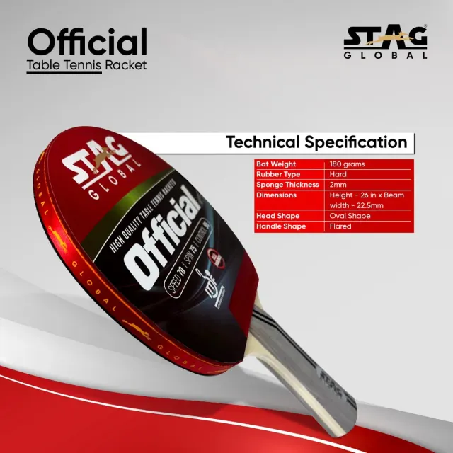 Official Table Tennis Racket – Stag
