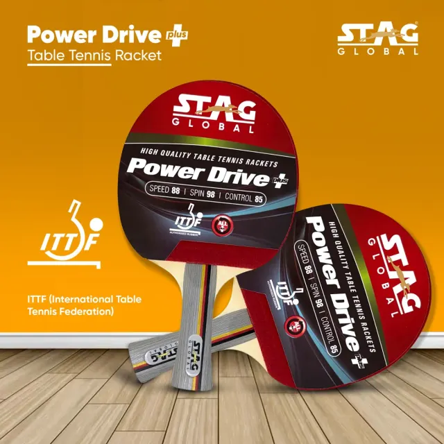 Power Drive+ Table Tennis Racket – Stag