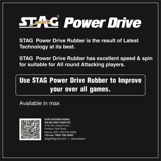 Power Drive Table Tennis Racket Rubber – Stag