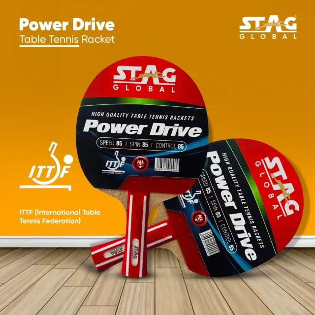 Power Drive Table Tennis Racket – Stag