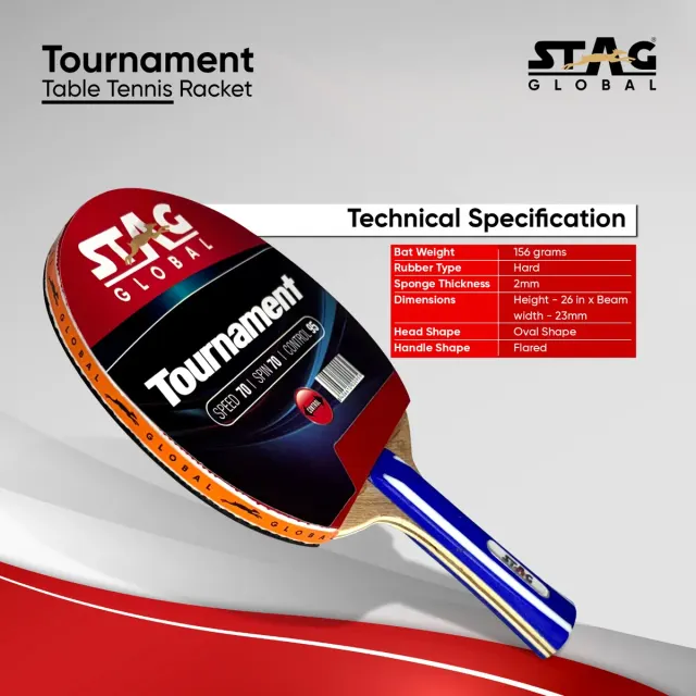 Tournament Table Tennis Racket – Stag